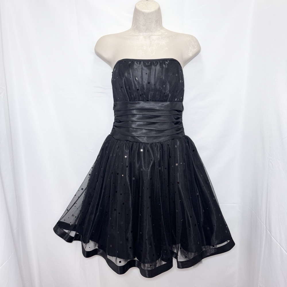 Vintage Gunne Sax Jessica McClintock Tulle Mini Dress Strapless Sz 5 Graduation